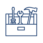 Jobs und Karriere | Icon zusammengestellter Werkzeugwagen